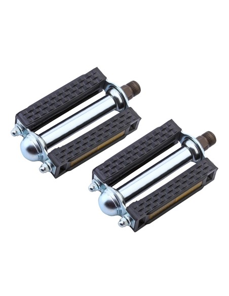 804 Block Pvc Pedals 9/16 Black/Chrome.